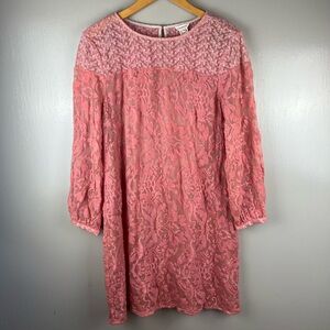 Sundance Pink Lace Long Sleeve Dress